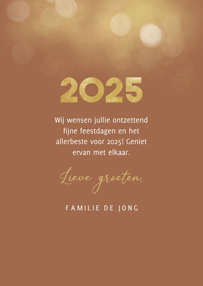 Nieuwjaarskaart goudlook collage aanpasbaar 2025 3