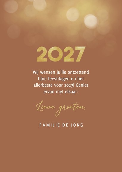 Nieuwjaarskaart goudlook collage aanpasbaar 2027 3