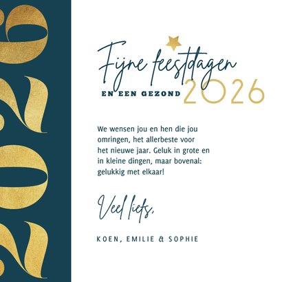 Nieuwjaarskaart grafisch modern goud foto 2026 liefde 3