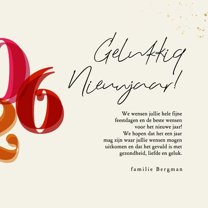 Nieuwjaarskaart groot jaartal met foto kleurrijk 3