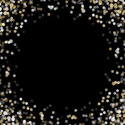 Nieuwjaarskaart grote foto Happy new Year confetti Achterkant