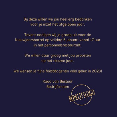Nieuwjaarskaart happy 2023 illustraties goudlook 3