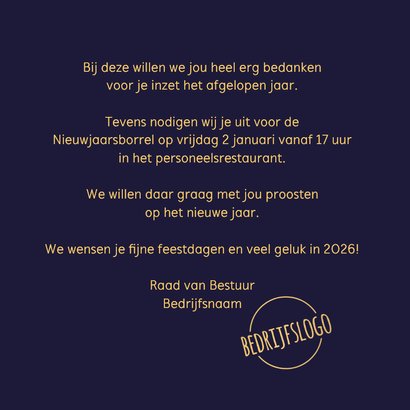 Nieuwjaarskaart happy 2026 illustraties goudlook 3