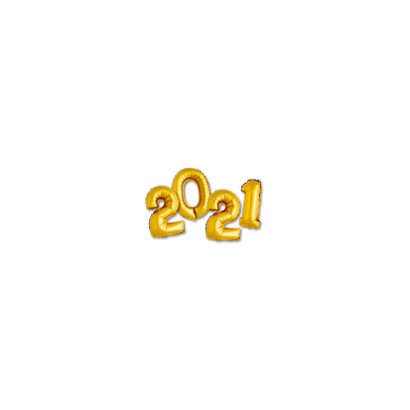 Nieuwjaarskaart Happy New Year 2021 ballonnen goud op hout Achterkant