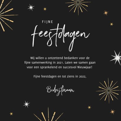 Nieuwjaarskaart happy new year champagne vuurwerk zakelijk 3