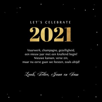 Nieuwjaarskaart happy new year fijne feestdagen vuurwerk 3