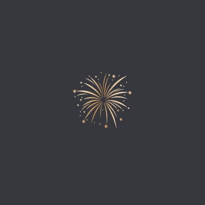 Nieuwjaarskaart - Happy New Year met vuurwerk Achterkant