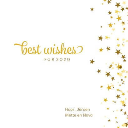 Nieuwjaarskaart happy new year sterren 3