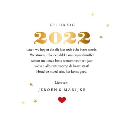 Nieuwjaarskaart hart van wensen 3