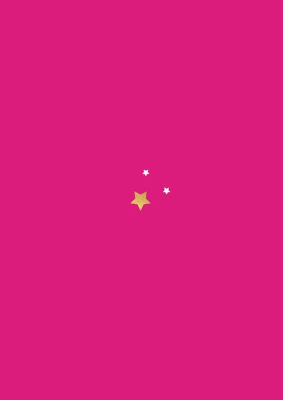 Nieuwjaarskaart hip modern roze goud sterren foto Achterkant