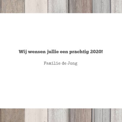 Nieuwjaarskaart hout poststempel 3
