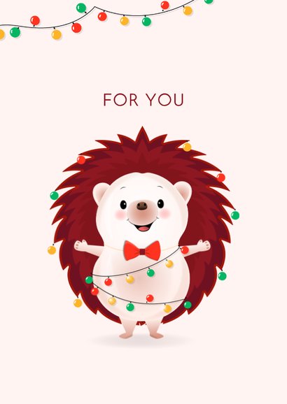 Nieuwjaarskaart humor vrolijke kerstegel geeft een knuffel 2