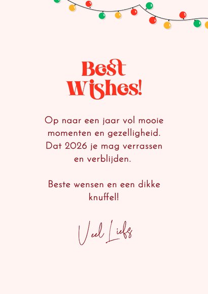 Nieuwjaarskaart humor vrolijke kerstegel geeft een knuffel 3