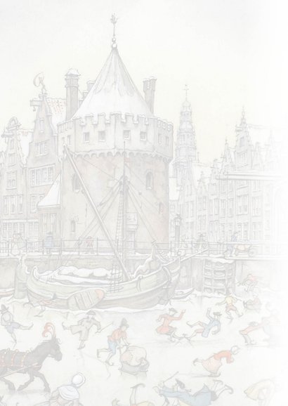 Nieuwjaarskaart ijstafereel Amsterdam 2