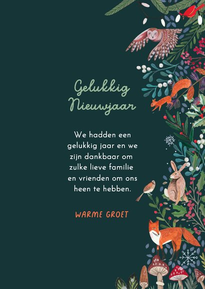 Nieuwjaarskaart klassiek natuur en dieren 3