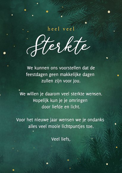 Nieuwjaarskaart lichtpuntje bij ziekte of verlies 3