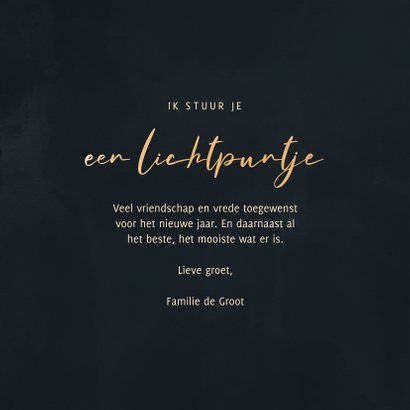 Nieuwjaarskaart lichtpuntje kaars met takjes 3