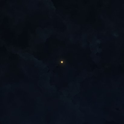 Nieuwjaarskaart lichtpuntje met lichtgevende ster Achterkant