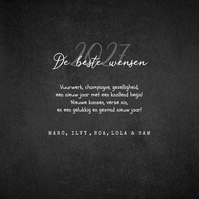 Nieuwjaarskaart liefde hart fotocollage krijtbord 3