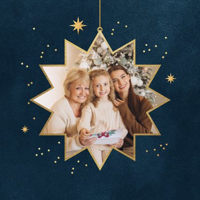 Nieuwjaarskaart liefdevol sterren goud fotokaart nieuwjaar 2