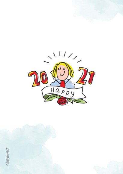 Nieuwjaarskaart met 9 figuurtjes met goede voornemens 2