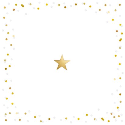 Nieuwjaarskaart met eigen foto, gouden 2021 en confetti Achterkant