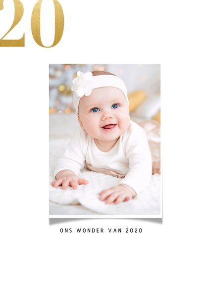 Nieuwjaarskaart met fotocollage en gouden 2021 2