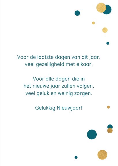 Nieuwjaarskaart met gouden confetti 3