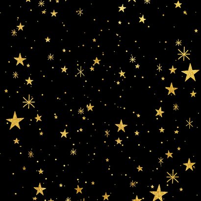 Nieuwjaarskaart met gouden sterren en 2024 fotocollage Achterkant