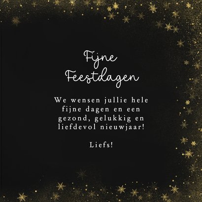 Nieuwjaarskaart met grote foto gouden kader fijne feestdagen 3