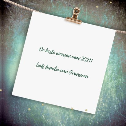 Nieuwjaarskaart met sterrenlabel 3