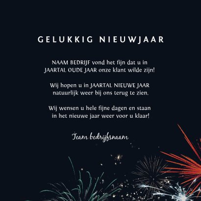 Nieuwjaarskaart met vuurwerk en foto 3