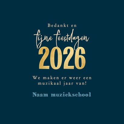 Nieuwjaarskaart muzikaal 2026 instrumenten fijne feestdagen 3