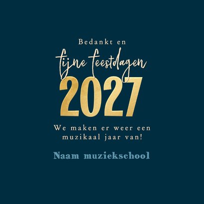 Nieuwjaarskaart muzikaal 2027 instrumenten fijne feestdagen 3