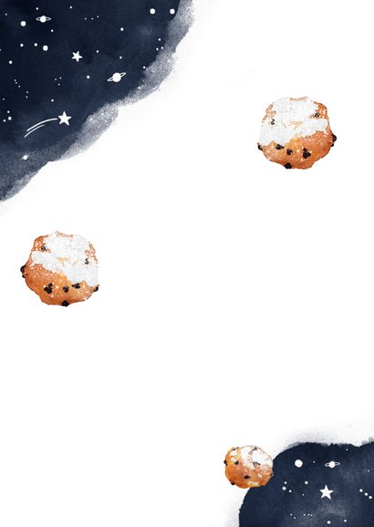 Nieuwjaarskaart oliebol 2027 sterren  2