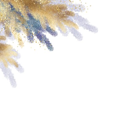 Nieuwjaarskaart paars goud dennenboom 2