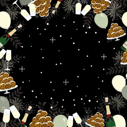 Nieuwjaarskaart papieren kerstkus door de brievenbus Achterkant