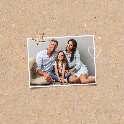 Nieuwjaarskaart persoonlijk fotocollage hart liefde sterren 2