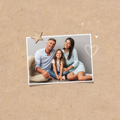 Nieuwjaarskaart persoonlijk fotocollage hart liefde sterren 2
