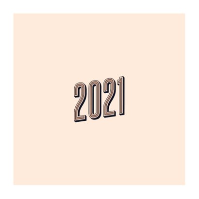 Nieuwjaarskaart retro 2021 happy new year Achterkant