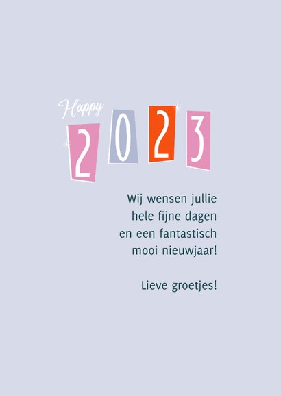 Nieuwjaarskaart retro sterretje vuurwerk 2023 3