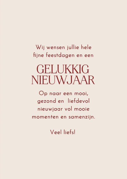 Nieuwjaarskaart rood ruitjespatroon met fotokader 3