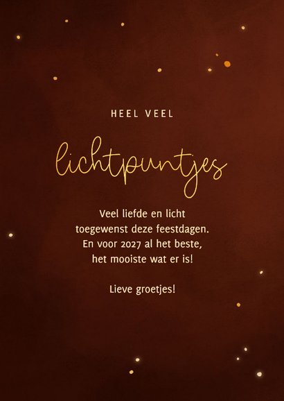 Nieuwjaarskaart roodborstje met lampjes lichtpuntjes  3