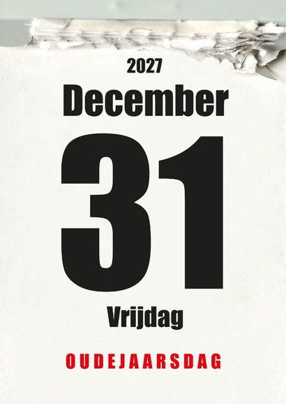 Nieuwjaarskaart scheurkalender 'Time flies' 3