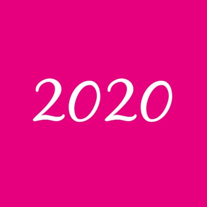 Nieuwjaarskaart schitterend sprankelend 2020 zwart magenta 2