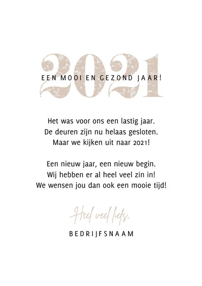 Nieuwjaarskaart sparkle 2021 cijfers foto champagne kleur 3