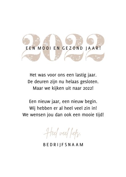 Nieuwjaarskaart sparkle 2022 cijfers foto champagne kleur 3