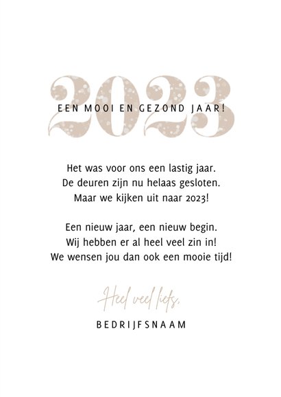 Nieuwjaarskaart sparkle 2023 cijfers foto champagne kleur 3