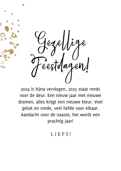 Nieuwjaarskaart 'Sparkling New Year' champagnefles goud 3