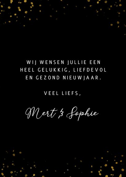 Nieuwjaarskaart speelse typografie Happy New Year 3